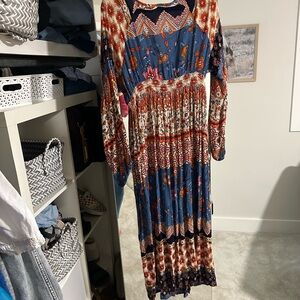 RAGA Multicolor Long Sleeve Maxi Dress